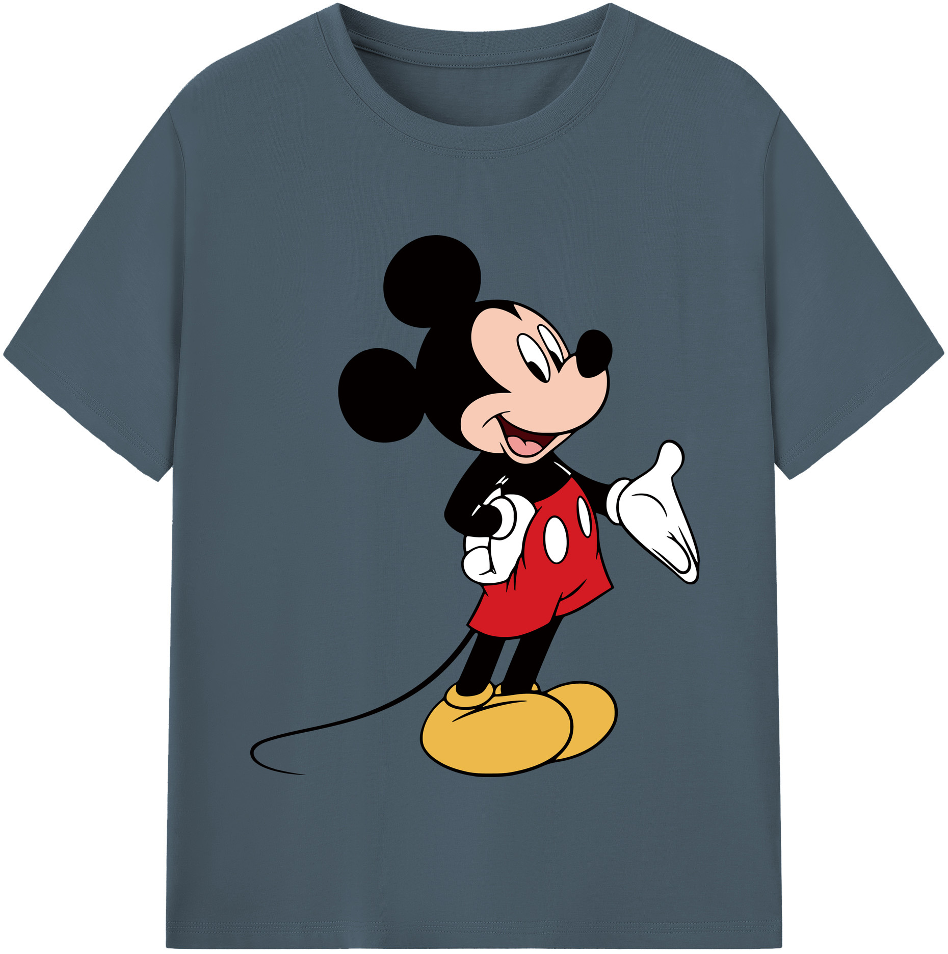 （画像用） ミッキーマウス Mickey Mouse 綿100％半袖Tシャツ（フロントプリント）